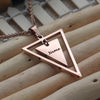 Gold Plated Triangle Shape Pendant Chain with Personalized Text for Men and Women