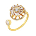 Anxiety Super Flash Zircon Rotating Exquisite Personality Finger Ring Adjustable Size Open Ring for Women