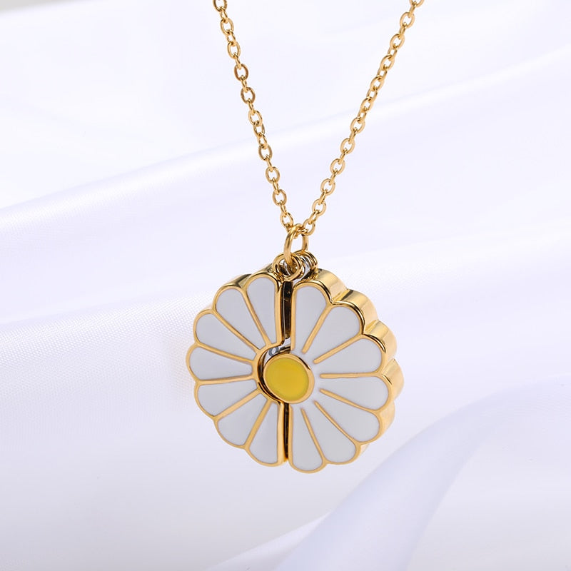 Premium Quality Secret Message Sunflower Design Necklace For Women